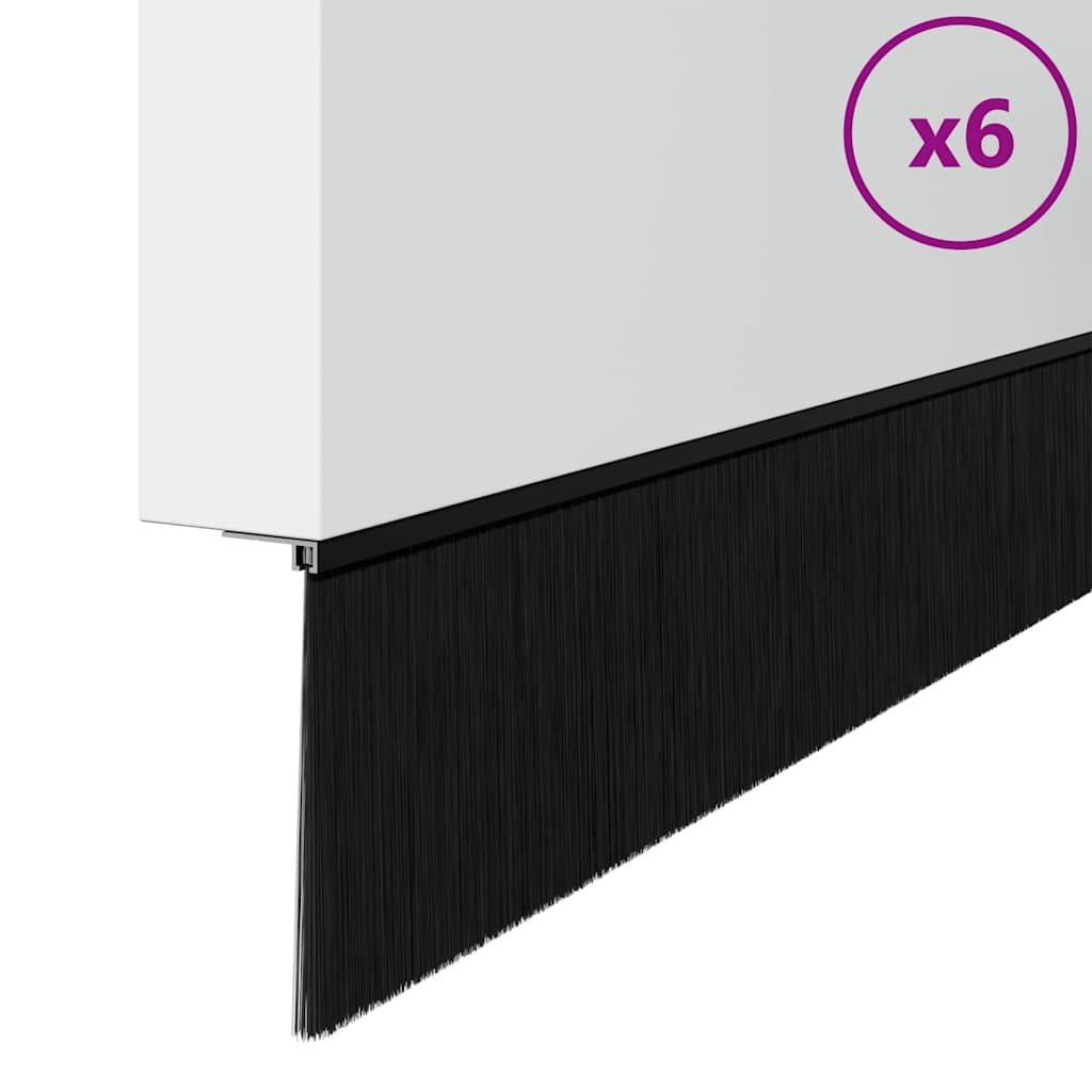 vidaXL Αυτοκόλλητες σφραγίδες πόρτας 6 pcs Μαύρο 100 cm