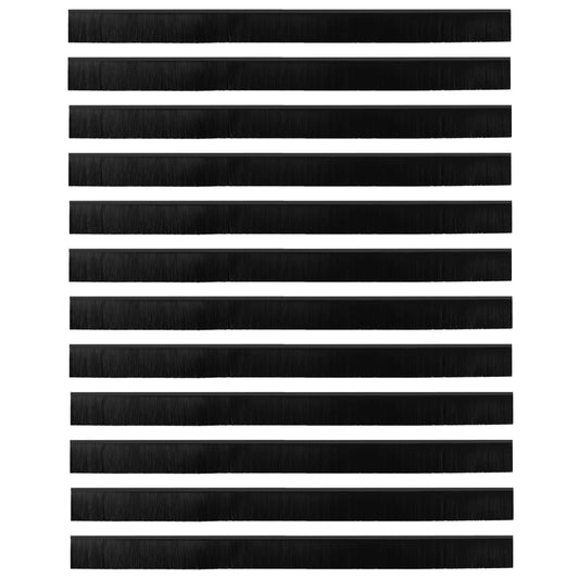 vidaXL Αυτοκόλλητες σφραγίδες πόρτας 12 pcs Μαύρο 100 cm