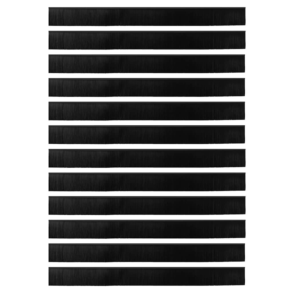 vidaXL Αυτοκόλλητες σφραγίδες πόρτας 12 pcs Μαύρο 100 cm