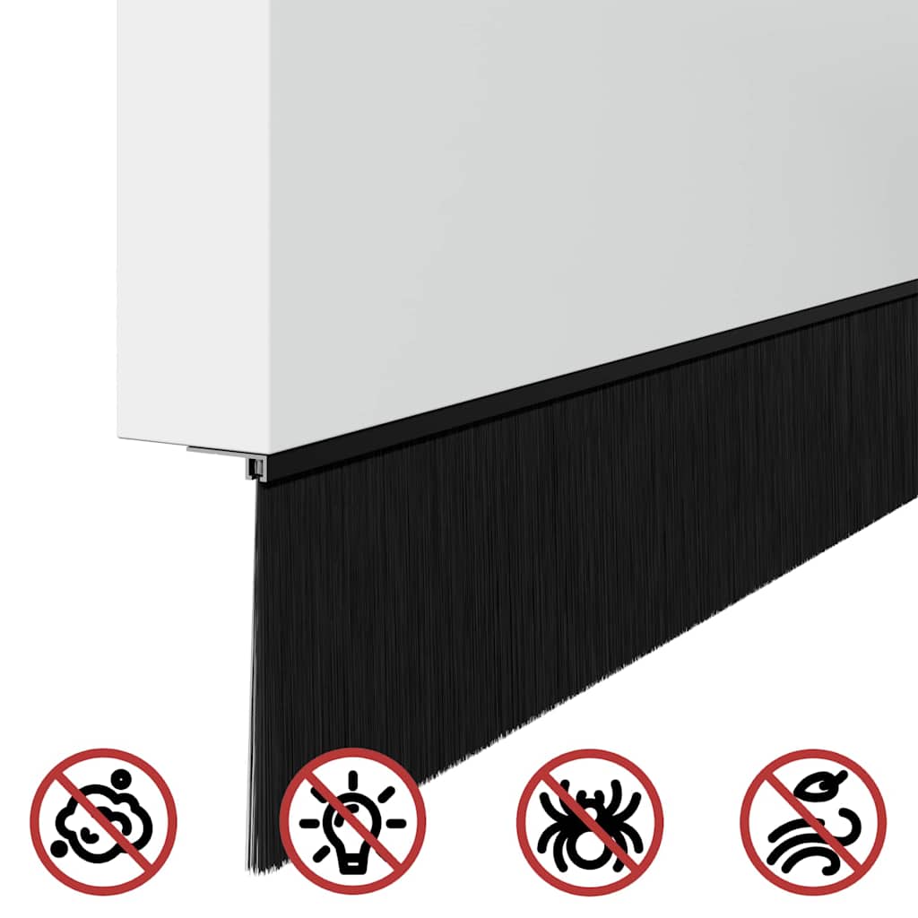 vidaXL Αυτοκόλλητες σφραγίδες πόρτας 12 pcs Μαύρο 100 cm