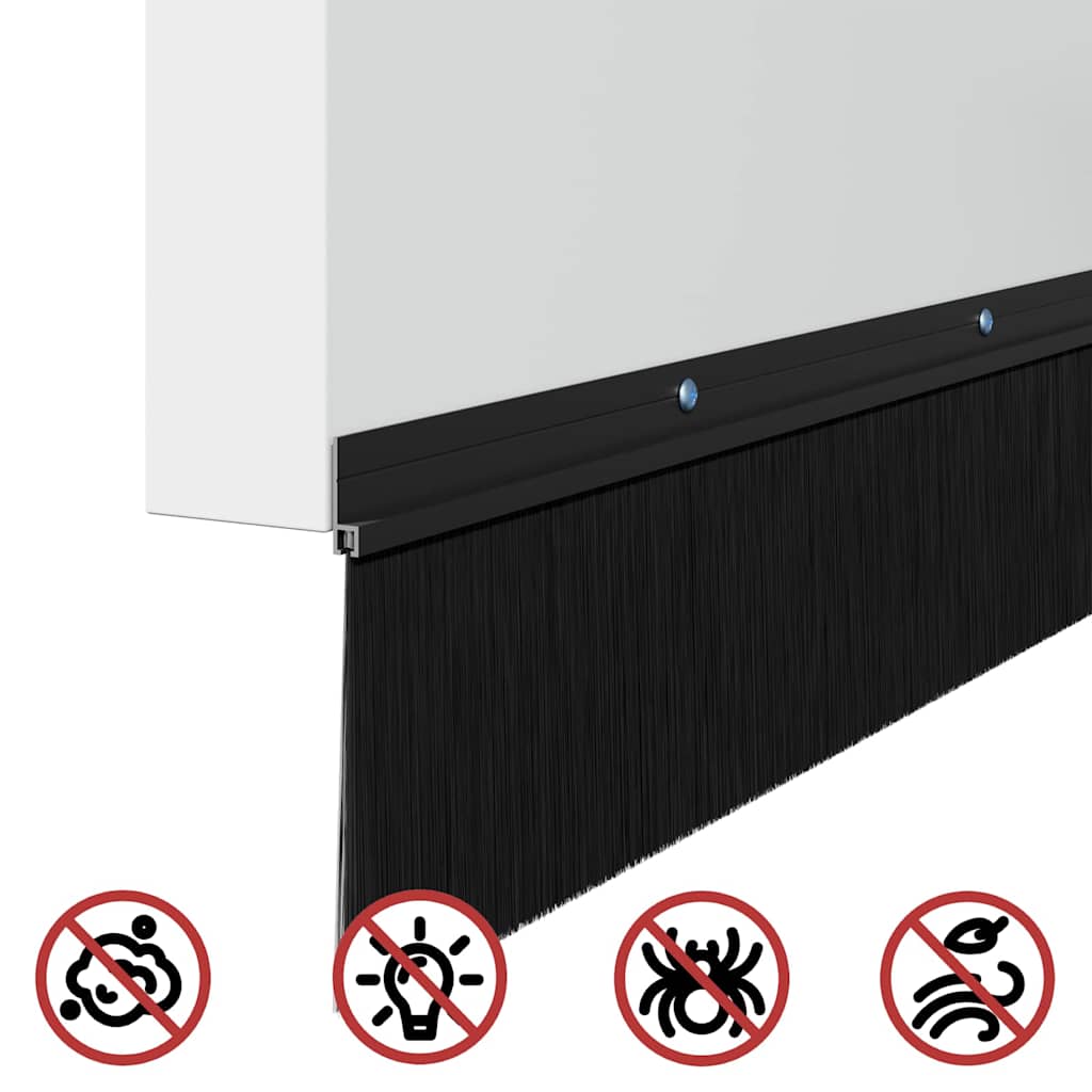 vidaXL Σφραγίδες πόρτας με βούρτσες που προσαρτώνται 2 pcs Μαύρο