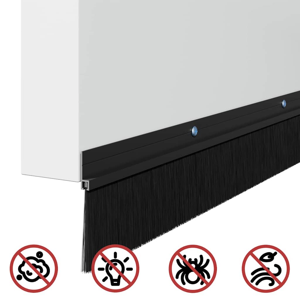 vidaXL Σφραγίδες πόρτας με βούρτσες που προσαρτώνται 12 pcs Μαύρο