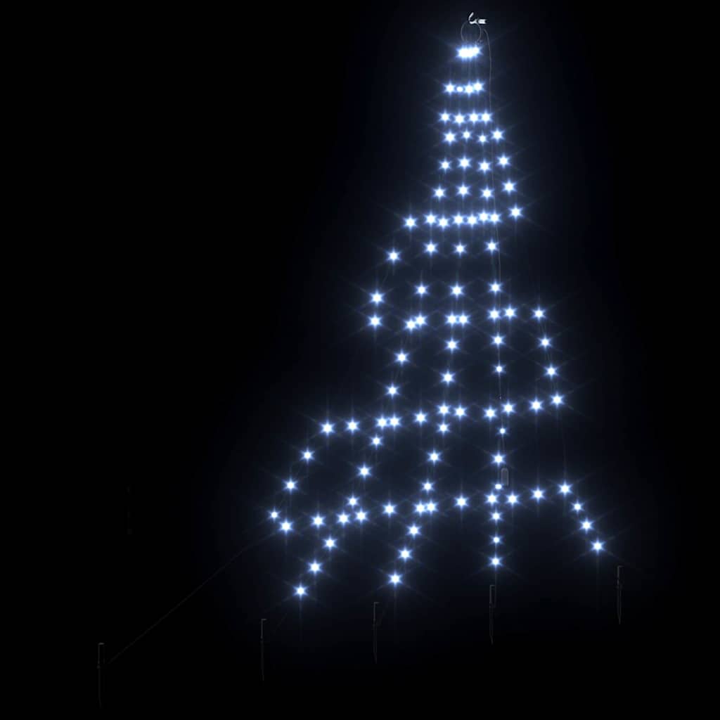 vidaXL Χριστουγεννιάτικο Δέντρο LED με Σφήνες Εδάφους 182 εκ Μέταλλο