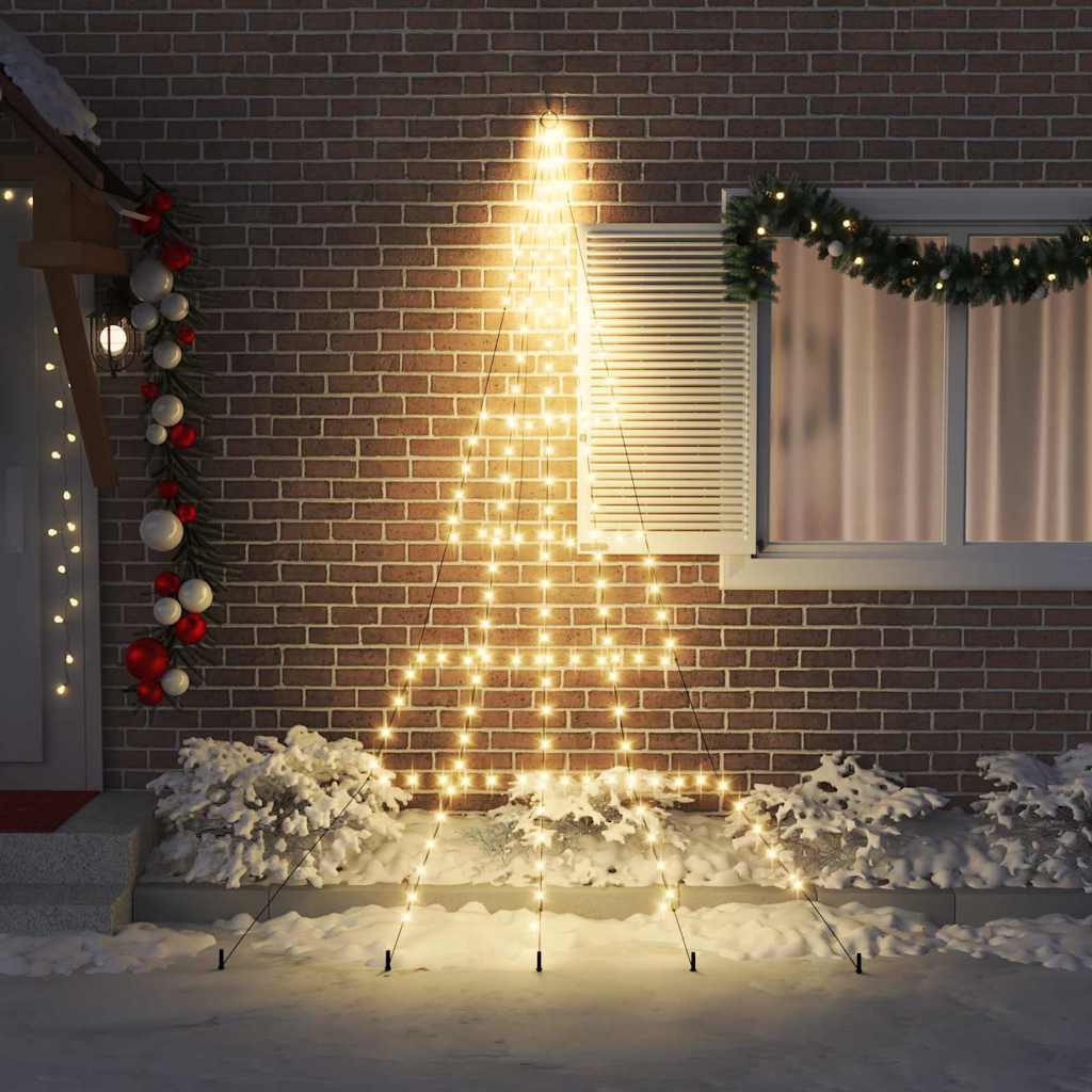 vidaXL LED Χριστουγεννιάτικο Δέντρο Θερμό λευκό 511 εκ Μέταλλο