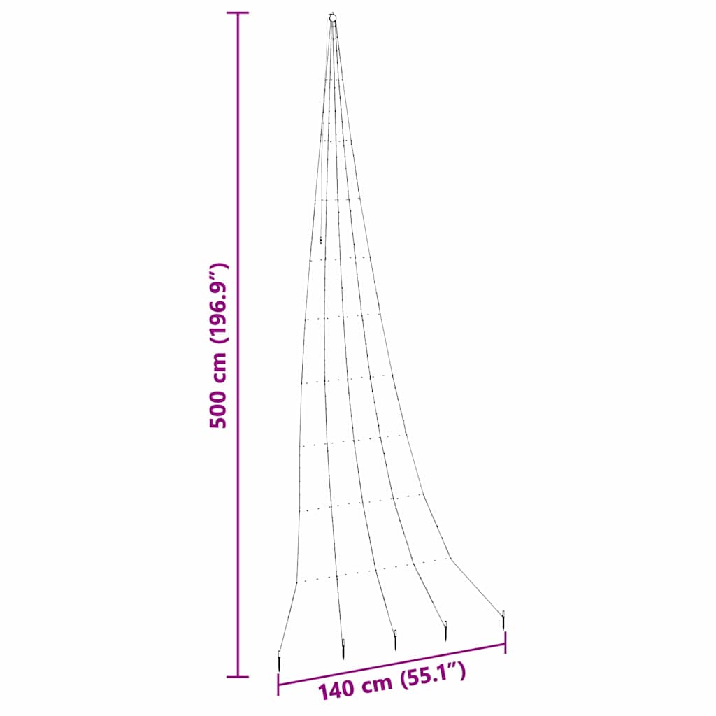 vidaXL LED Χριστουγεννιάτικο Δέντρο Ψυχρό λευκό 511 εκ Μέταλλο