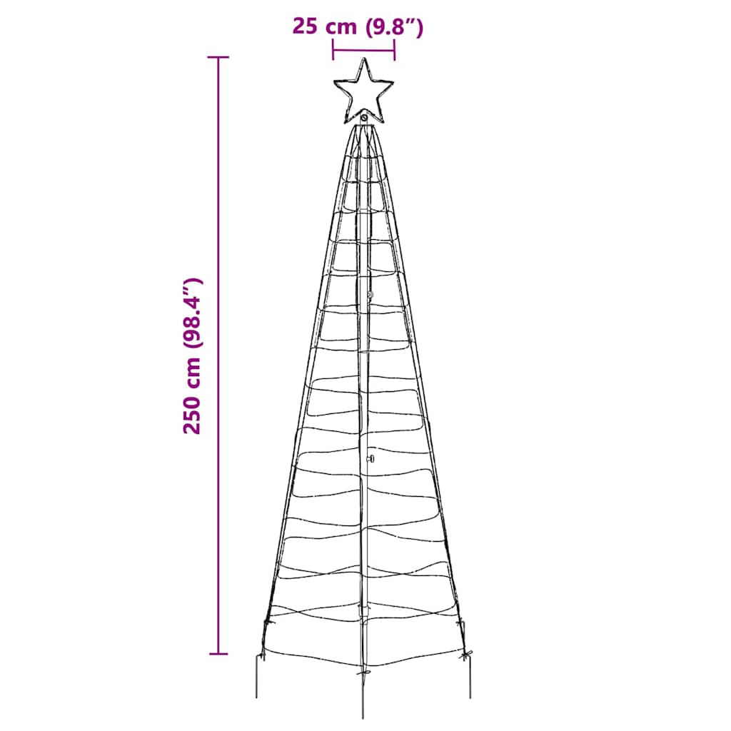vidaXL Χριστουγεννιάτικο Δέντρο LED με Σφήνες Εδάφους Ψυχρό λευκό