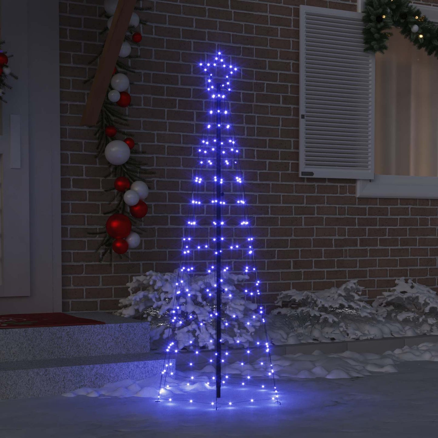 vidaXL LED Χριστουγεννιάτικο Δέντρο EKENAS 250 εκ. 390 LED Μπλε Ατσάλι