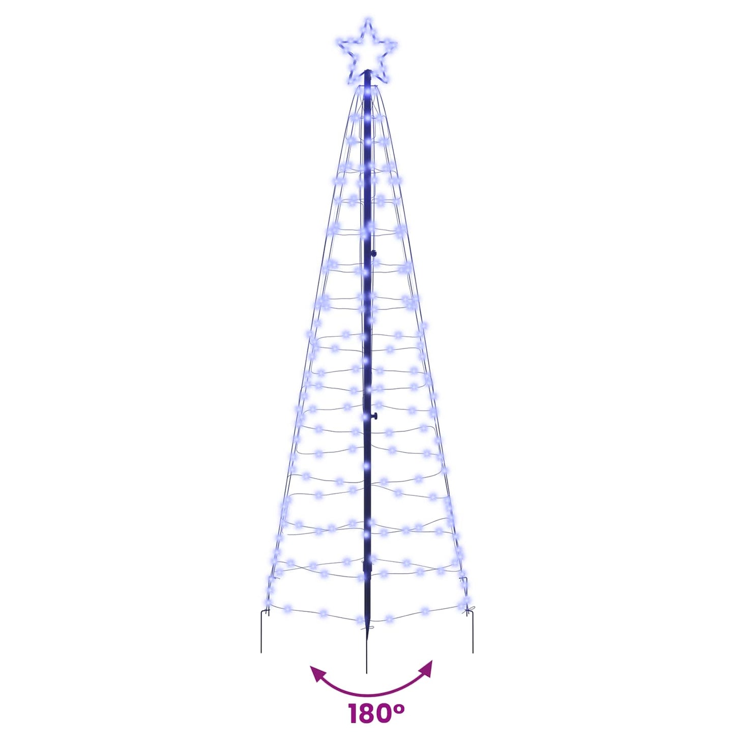 vidaXL LED Χριστουγεννιάτικο Δέντρο EKENAS 250 εκ. 390 LED Μπλε Ατσάλι
