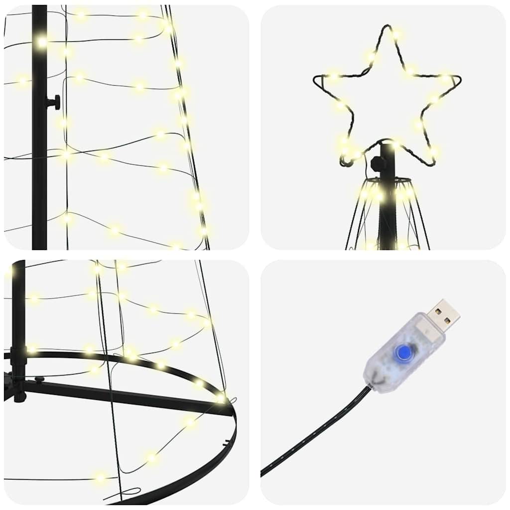 vidaXL LED Χριστουγεννιάτικο Δέντρο με βάση Θερμό λευκό 250 cm Σίδερο