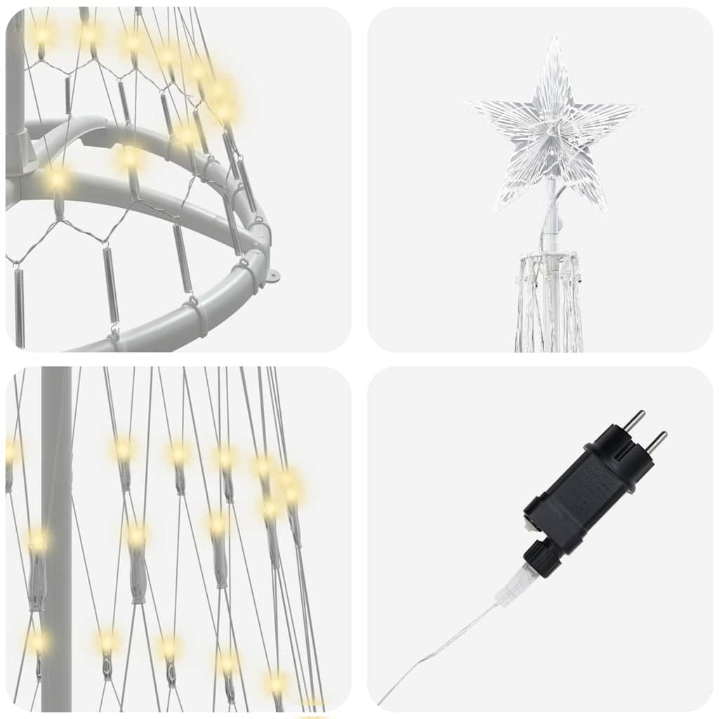vidaXL LED Χριστουγεννιάτικο Δέντρο Θερμό λευκό 51 x 51 x 190 εκ