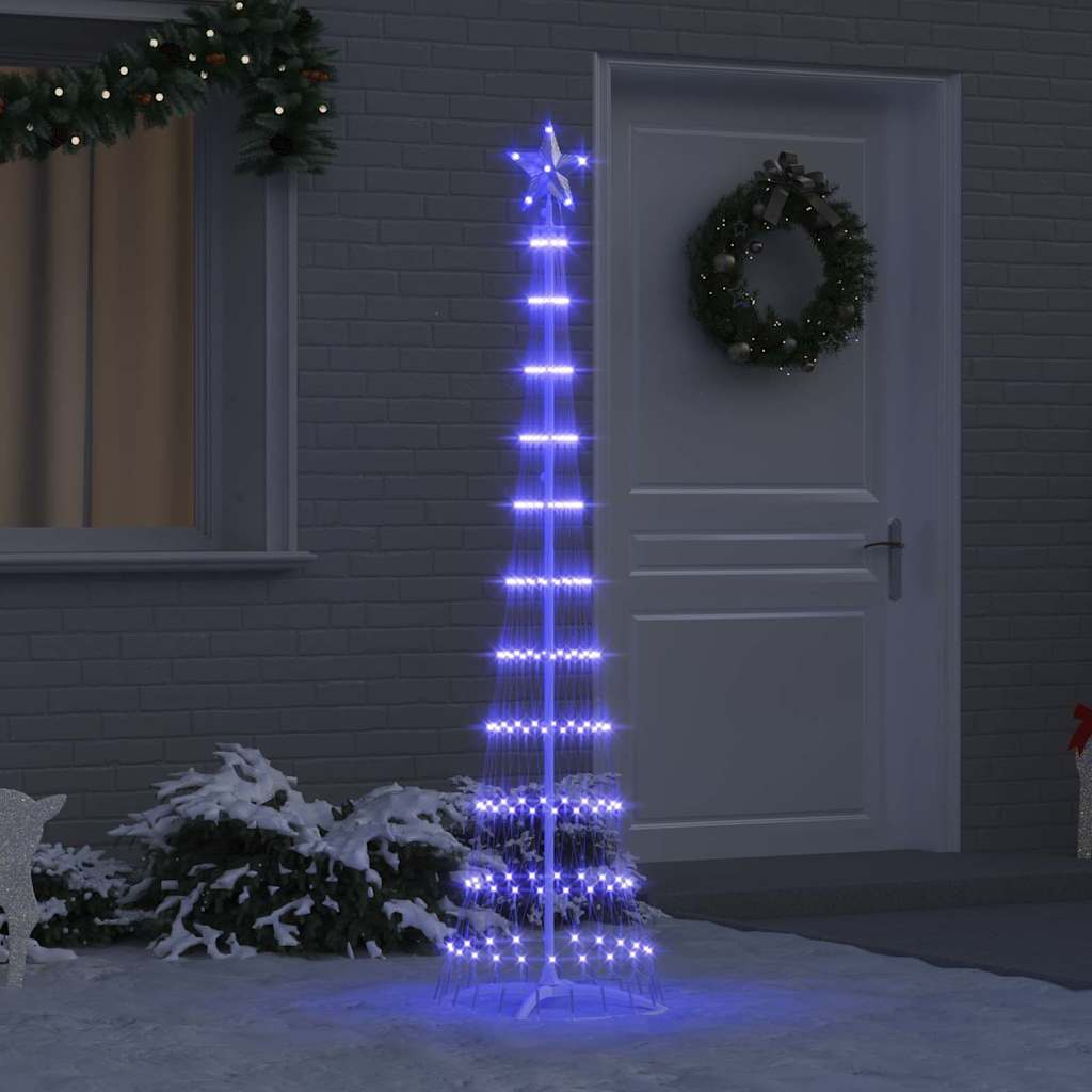 vidaXL LED Χριστουγεννιάτικο Δέντρο Μπλε 51 x 51 x 190 εκ Μέταλλο