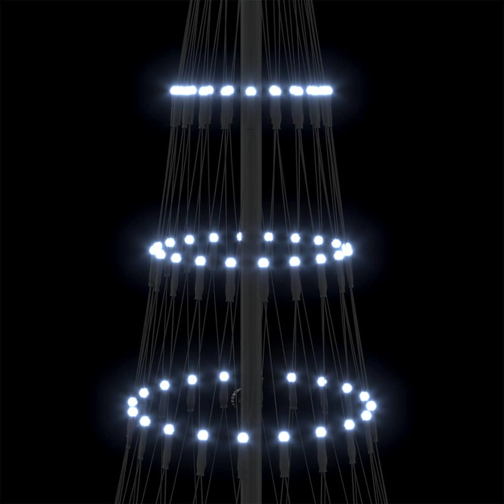 vidaXL LED Χριστουγεννιάτικο Δέντρο Ψυχρό λευκό 184.5 εκ. Μέταλλο