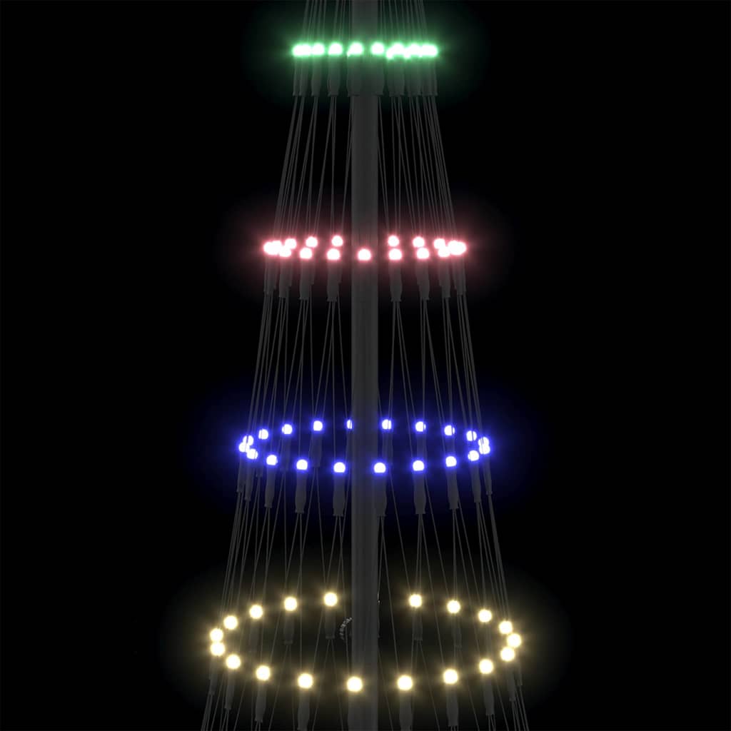 vidaXL LED Χριστουγεννιάτικο Δέντρο Πολύχρωμο 184.5 εκ. Μέταλλο