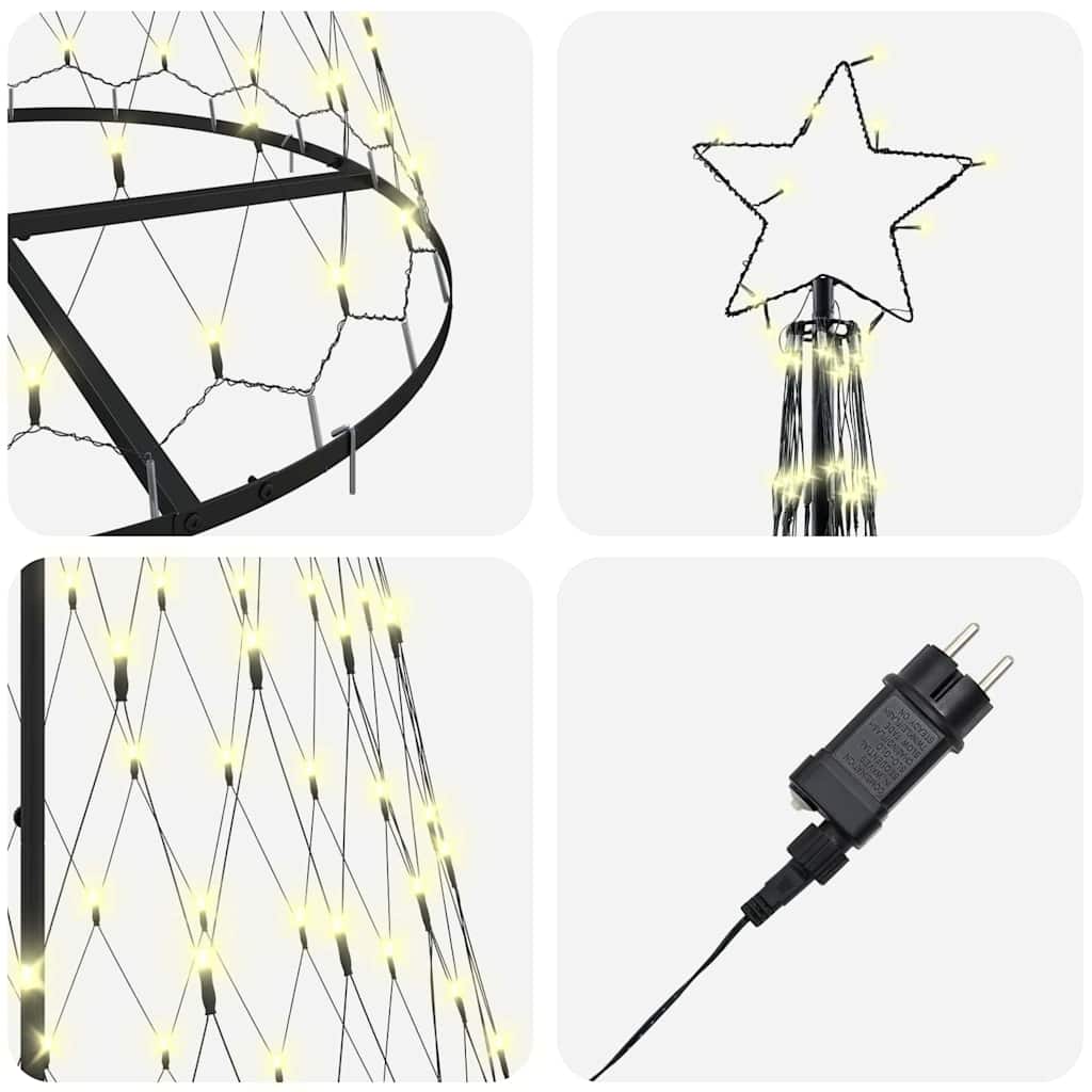 vidaXL LED Χριστουγεννιάτικο Δέντρο με βάση Θερμό λευκό 250 cm Μέταλλο