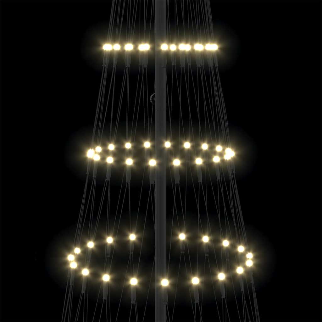 vidaXL LED Χριστουγεννιάτικο Δέντρο με βάση Θερμό λευκό 250 cm Μέταλλο