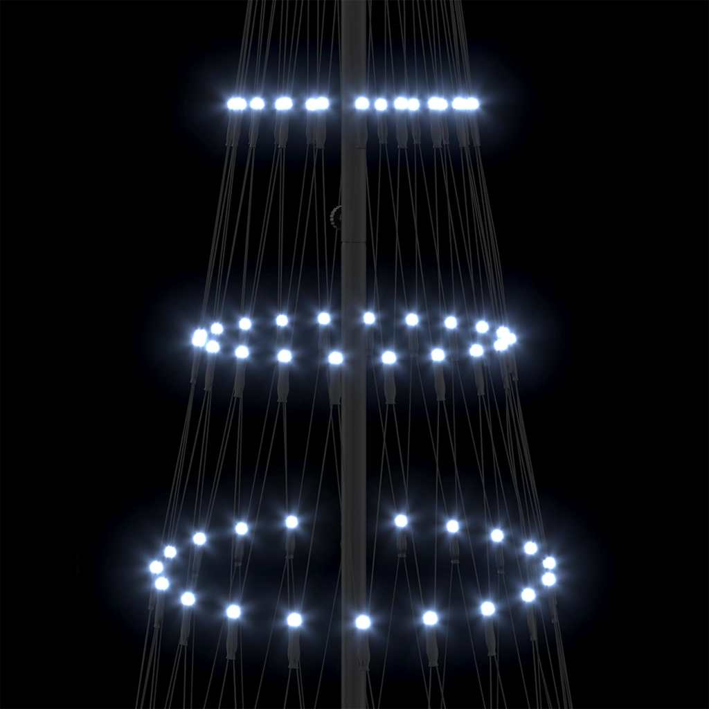 vidaXL LED Χριστουγεννιάτικο Δέντρο με βάση Ψυχρό λευκό 250 cm Μέταλλο