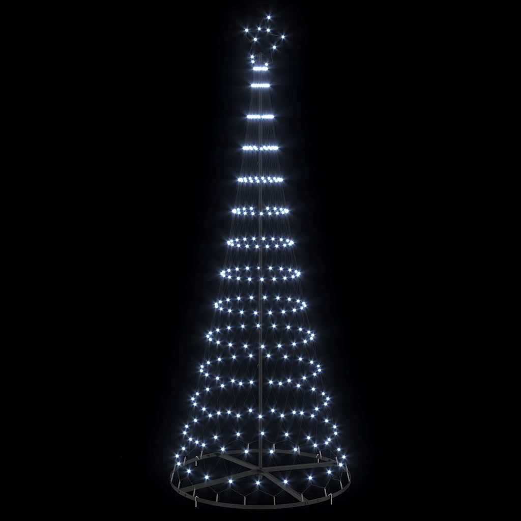 vidaXL LED Χριστουγεννιάτικο Δέντρο με βάση Ψυχρό λευκό 250 cm Μέταλλο