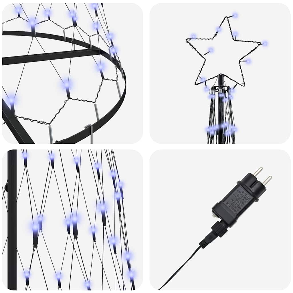 vidaXL LED Χριστουγεννιάτικο Δέντρο με 355 LED Μπλε 302,5 εκ. Μέταλλο