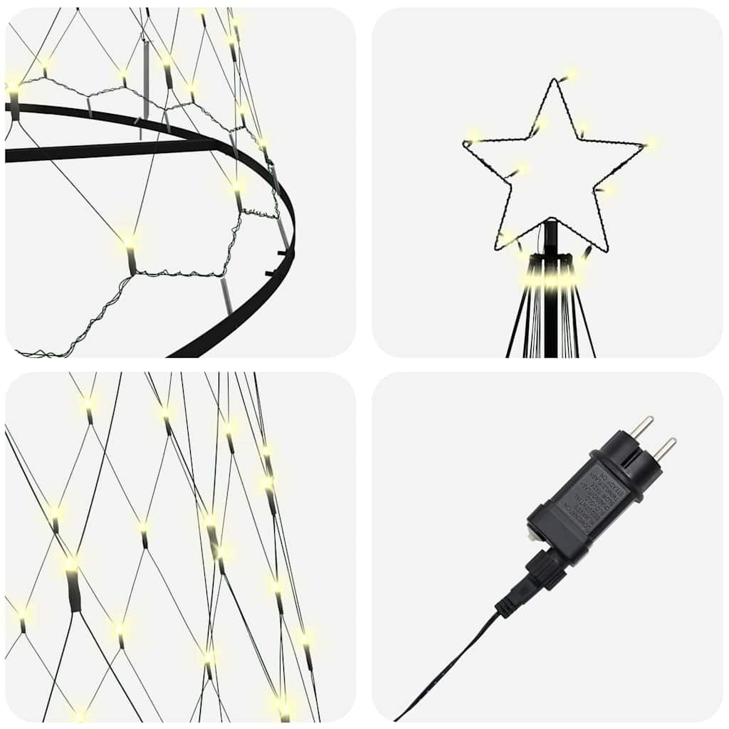 vidaXL LED Χριστουγεννιάτικο Δέντρο με βάση Θερμό λευκό 500 cm Μέταλλο