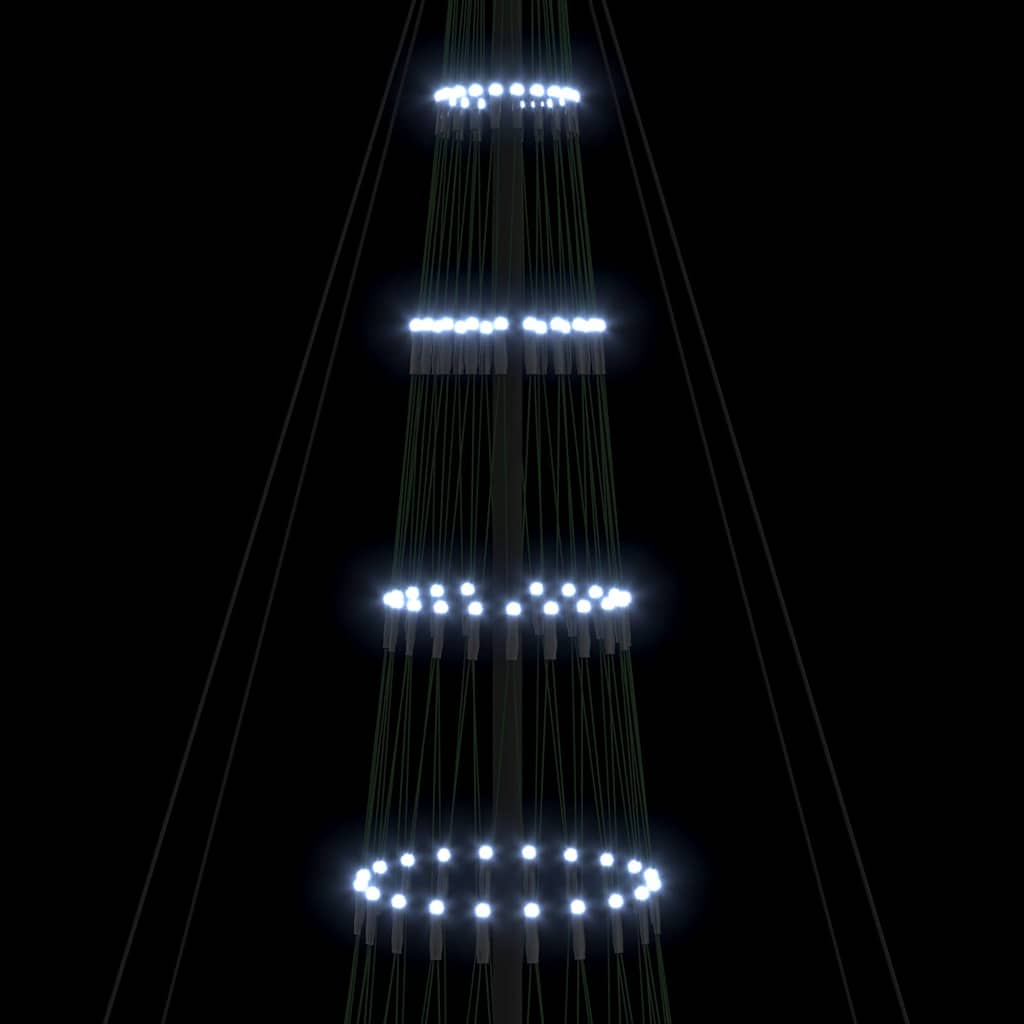 vidaXL LED Χριστουγεννιάτικο Δέντρο με βάση Ψυχρό λευκό 500 cm Μέταλλο