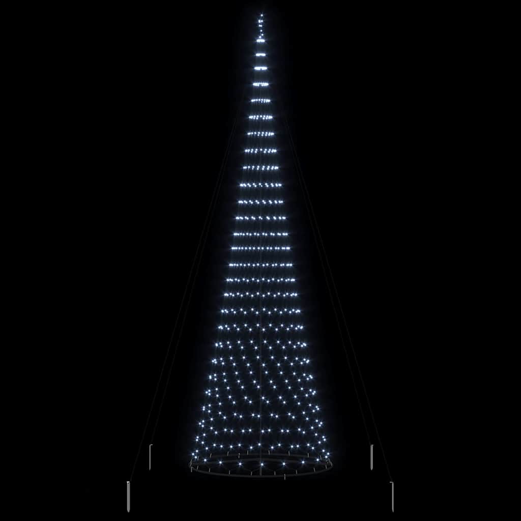 vidaXL LED Χριστουγεννιάτικο Δέντρο με βάση Ψυχρό λευκό 500 cm Μέταλλο