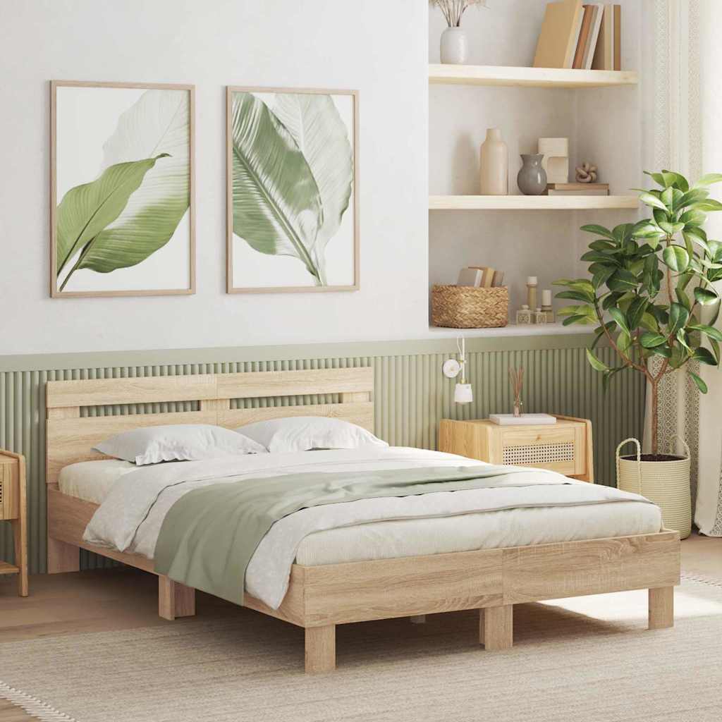 vidaXL Σκελετός Κρεβατιού Σονόμα 137 x 190 cm Επεξεργασμένο ξύλο