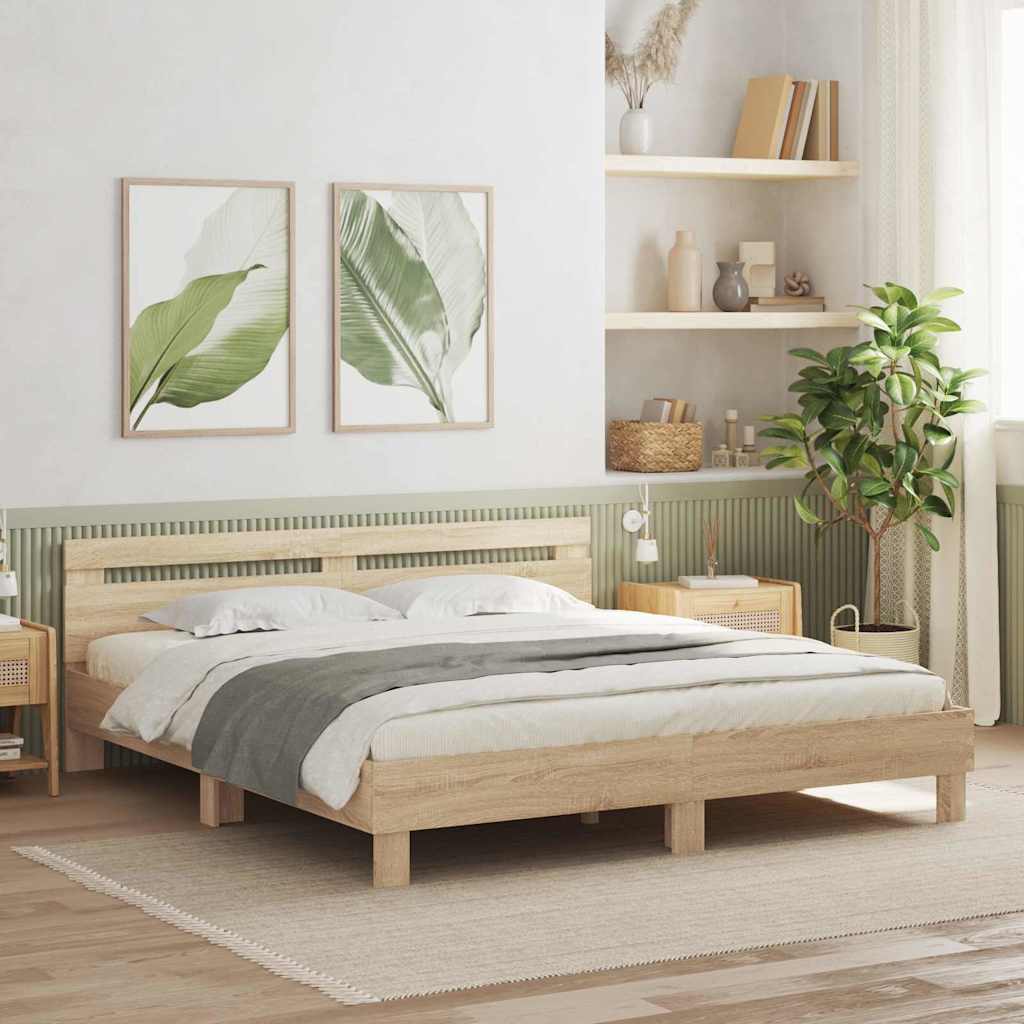 vidaXL Σκελετός Κρεβατιού Σονόμα 193 x 203 cm Επεξεργασμένο ξύλο