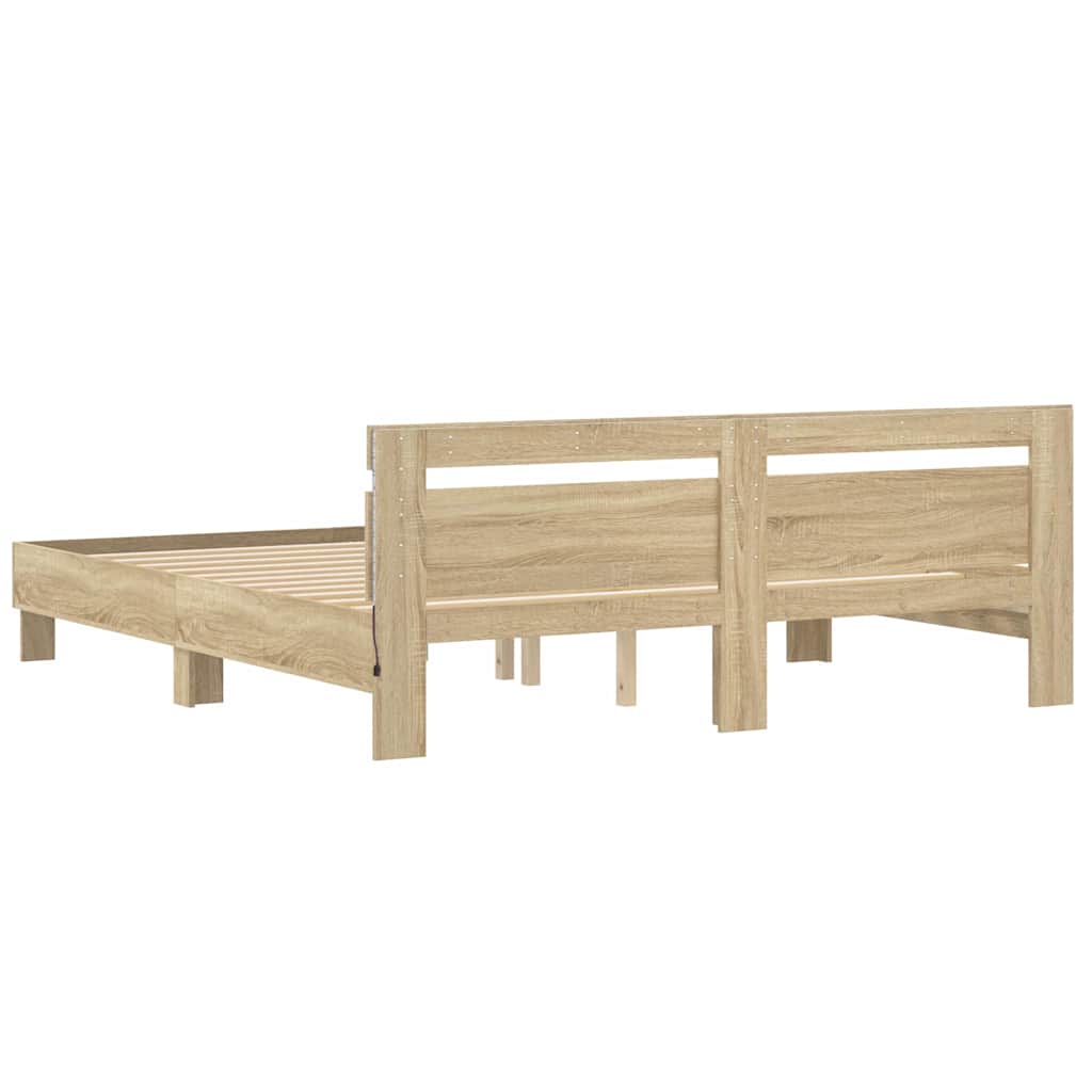 vidaXL Σκελετός Κρεβατιού Σονόμα 193 x 203 cm Επεξεργασμένο ξύλο