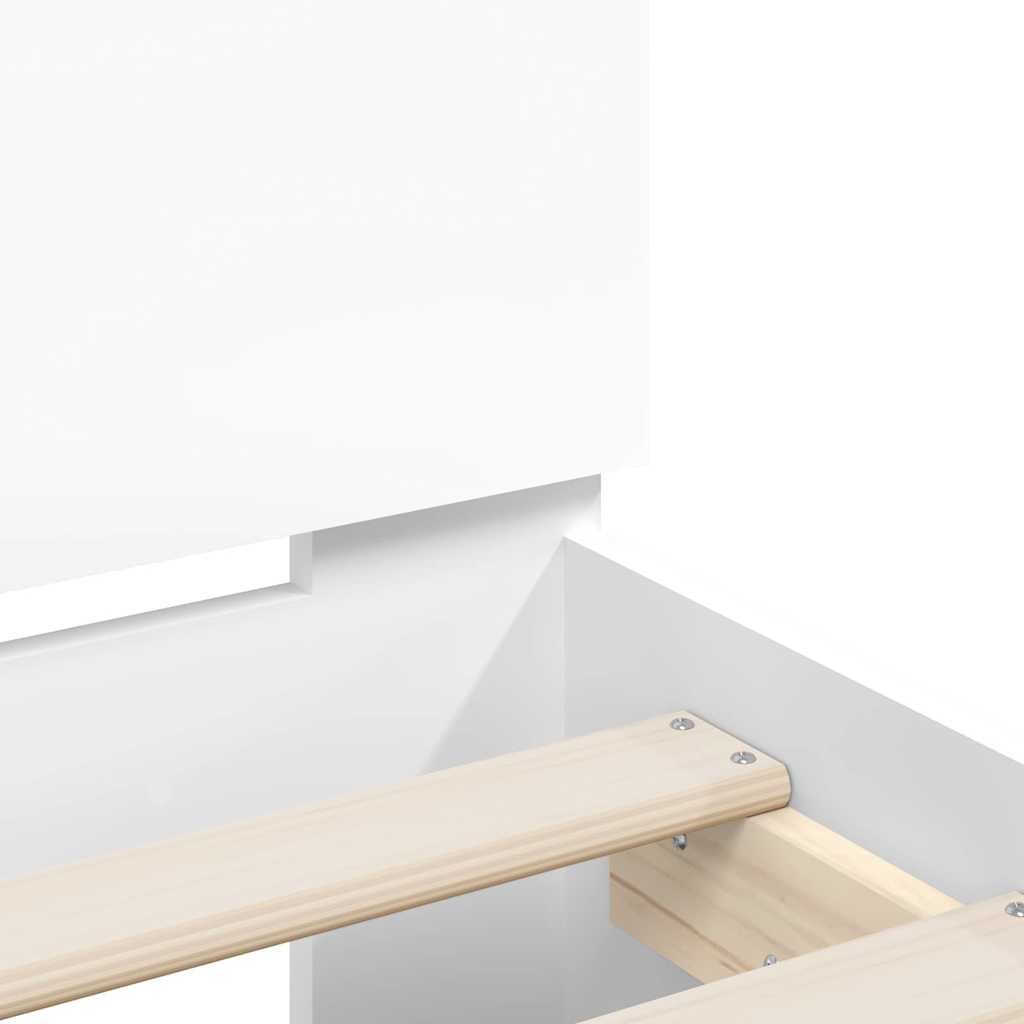 vidaXL Σκελετός Κρεβατιού με led Λευκό 152 x 203 cm Επεξεργασμένο ξύλο