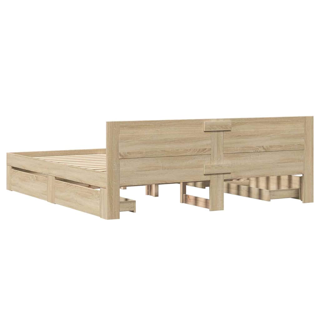 vidaXL Σκελετός Κρεβατιού Σονόμα 193 x 203 cm Επεξεργασμένο ξύλο