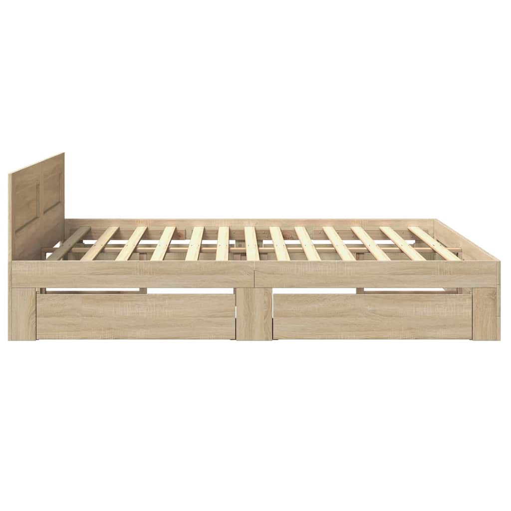 vidaXL Σκελετός Κρεβατιού Σονόμα 193 x 203 cm Επεξεργασμένο ξύλο