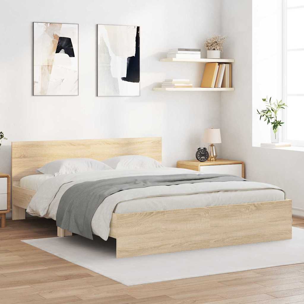 vidaXL Σκελετός Κρεβατιού Σονόμα 152 x 203 cm Επεξεργασμένο ξύλο