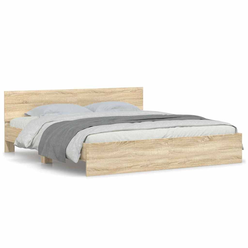 vidaXL Σκελετός Κρεβατιού Σονόμα 193 x 203 cm Επεξεργασμένο Ξύλο