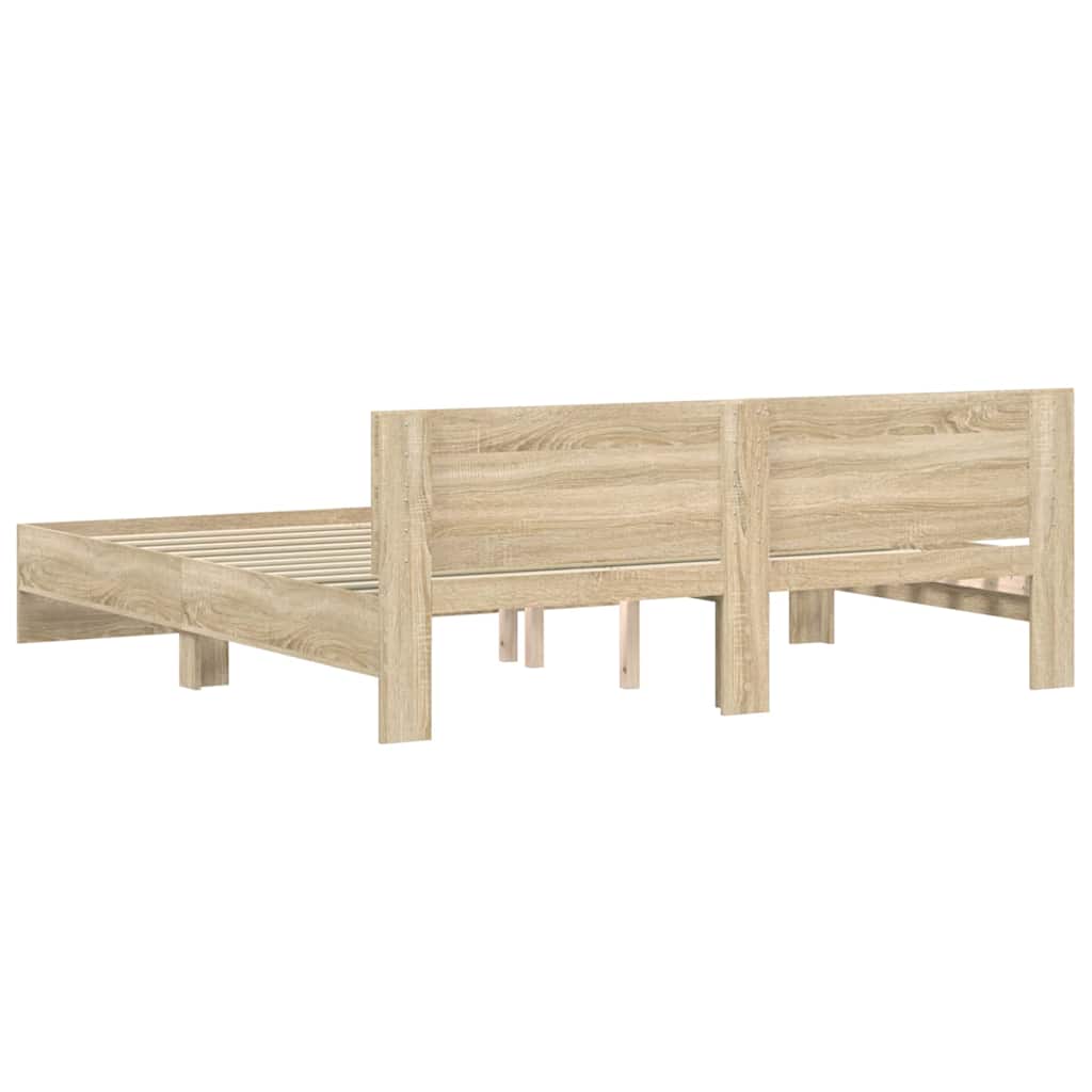 vidaXL Σκελετός Κρεβατιού Σονόμα 193 x 203 cm Επεξεργασμένο Ξύλο