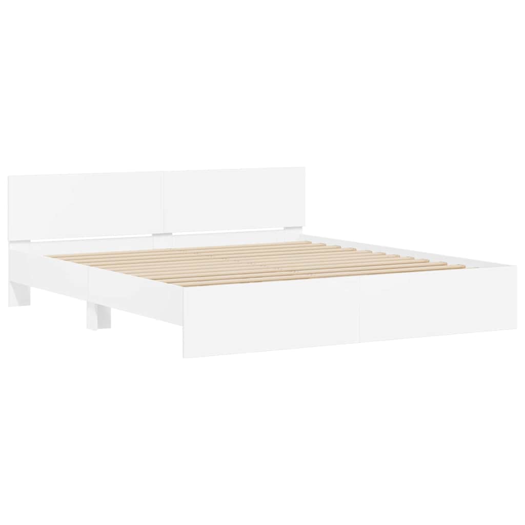 vidaXL Σκελετός Κρεβατιού Λευκό 137 x 190 cm Επεξεργασμένο ξύλο