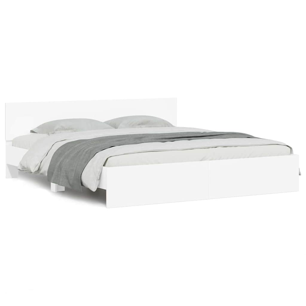 vidaXL Σκελετός Κρεβατιού Λευκό 137 x 190 cm Επεξεργασμένο ξύλο
