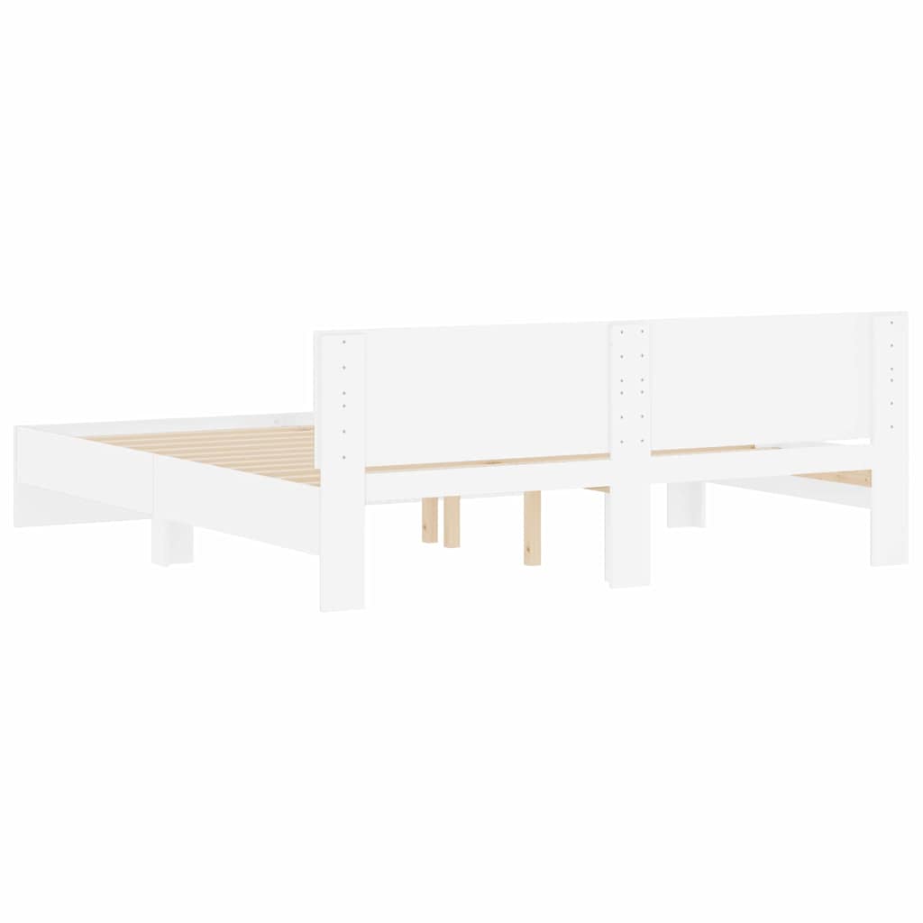 vidaXL Σκελετός Κρεβατιού Λευκό 137 x 190 cm Επεξεργασμένο ξύλο