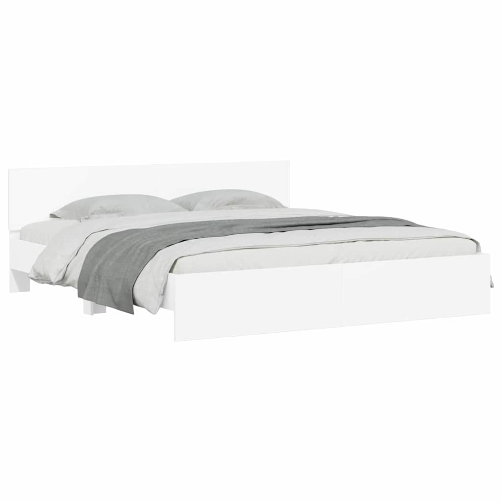 vidaXL Σκελετός Κρεβατιού Λευκό 137 x 190 cm Επεξεργασμένο ξύλο