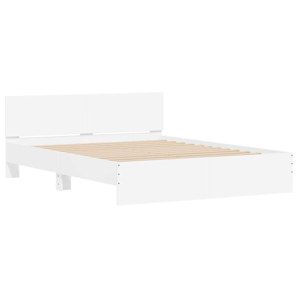 vidaXL Σκελετός Κρεβατιού Λευκό 152 x 203 cm Επεξεργασμένο ξύλο