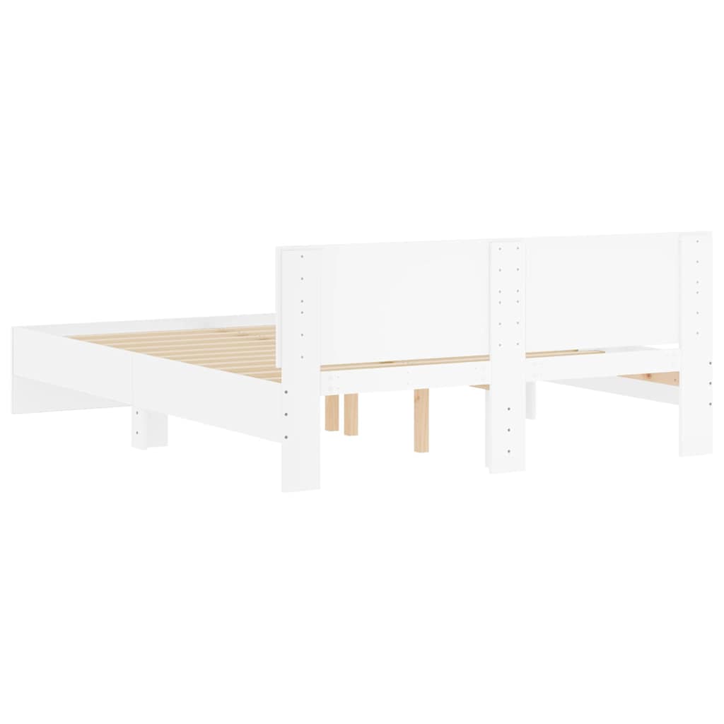 vidaXL Σκελετός Κρεβατιού Λευκό 152 x 203 cm Επεξεργασμένο ξύλο