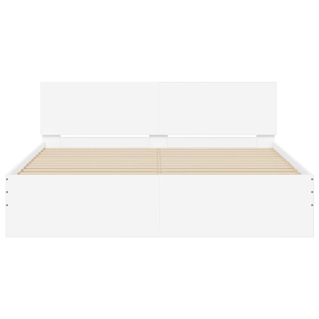 vidaXL Σκελετός Κρεβατιού Λευκό 152 x 203 cm Επεξεργασμένο ξύλο