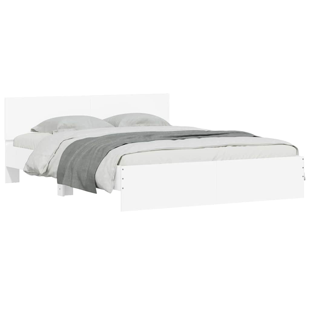 vidaXL Σκελετός Κρεβατιού Λευκό 152 x 203 cm Επεξεργασμένο ξύλο