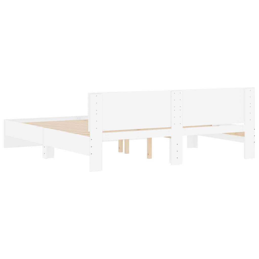 vidaXL Σκελετός Κρεβατιού Λευκό 193 x 203 cm Επεξεργασμένο ξύλο