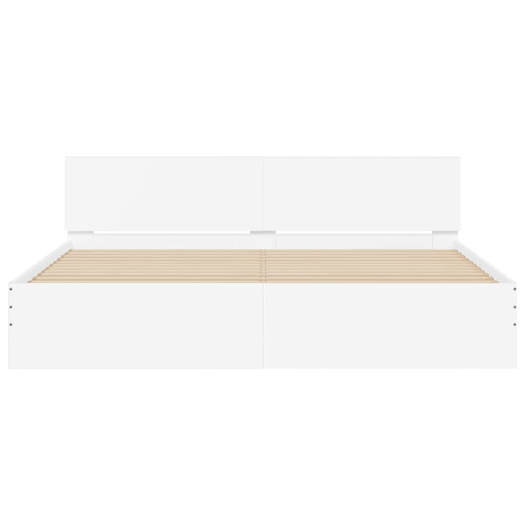 vidaXL Σκελετός Κρεβατιού Λευκό 193 x 203 cm Επεξεργασμένο ξύλο