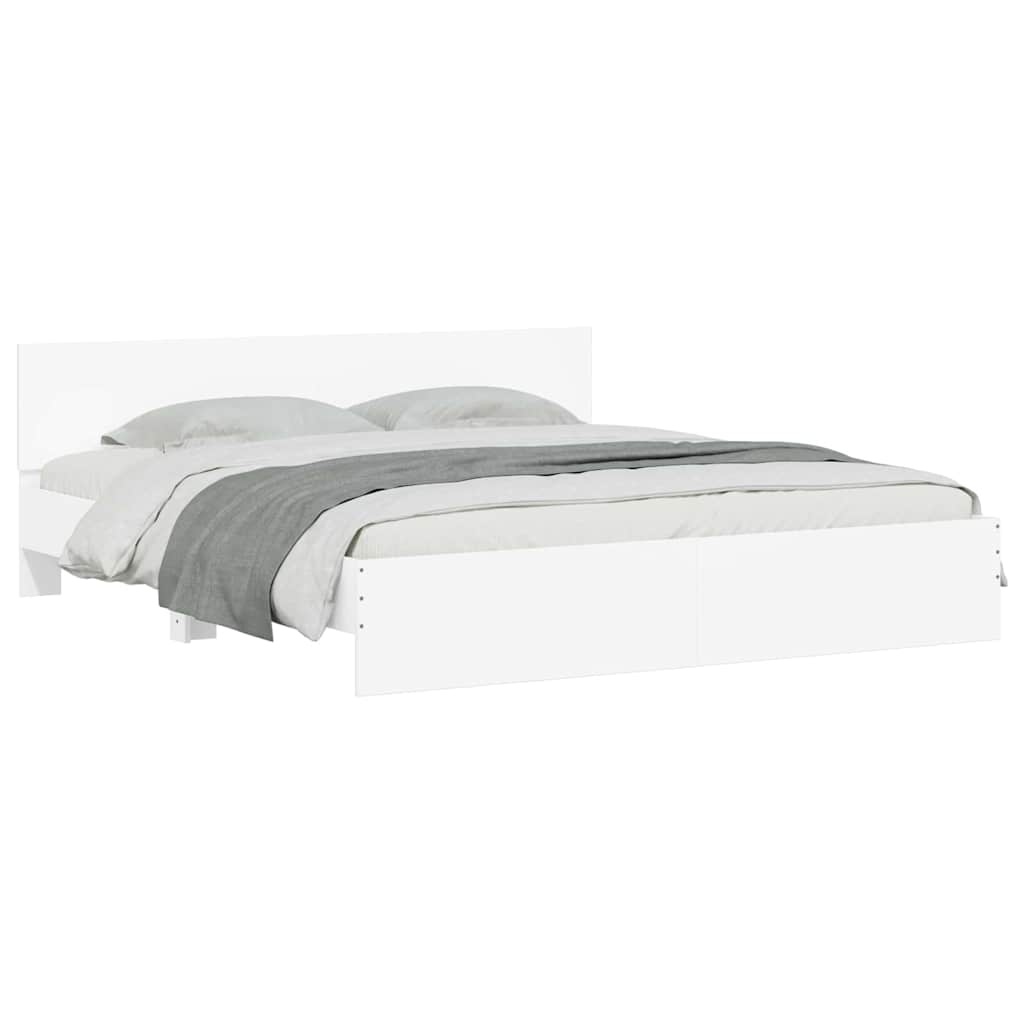 vidaXL Σκελετός Κρεβατιού Λευκό 193 x 203 cm Επεξεργασμένο ξύλο