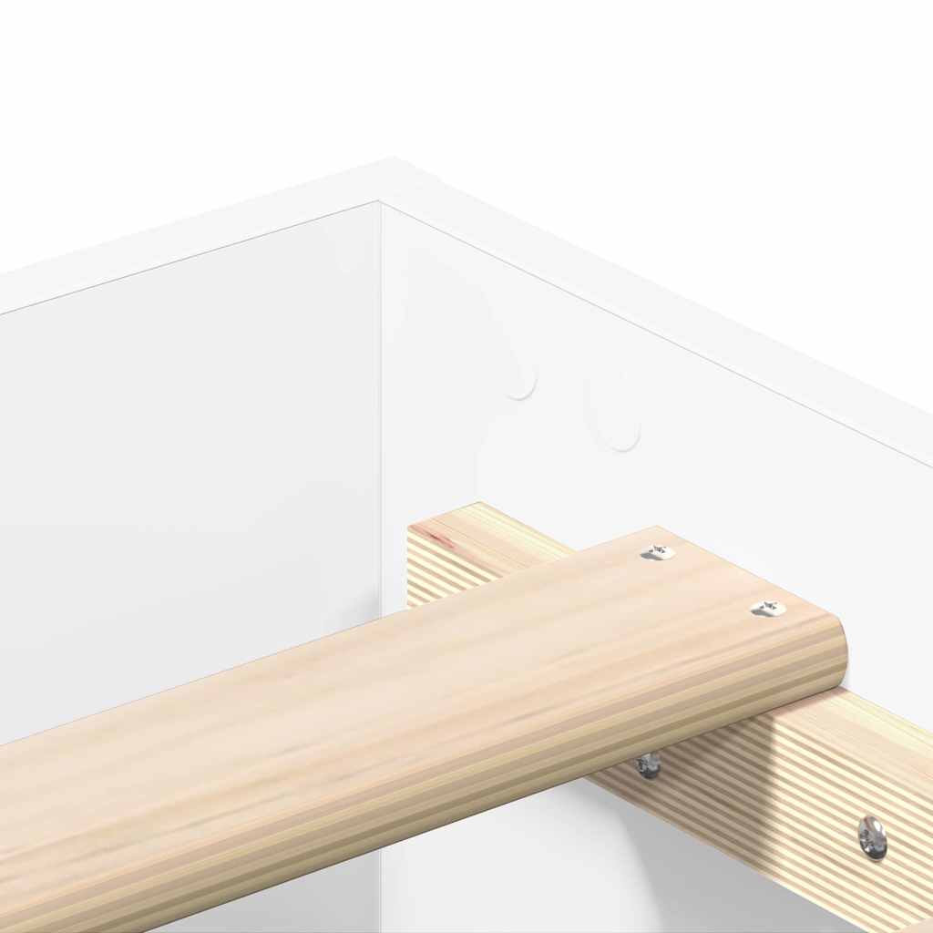 vidaXL Σκελετός Κρεβατιού 2 pcs Λευκό 152 x 203 cm Επεξεργασμένο ξύλο