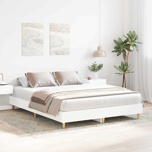 vidaXL Σκελετός Κρεβατιού 2 pcs Λευκό 152 x 203 cm Επεξεργασμένο ξύλο