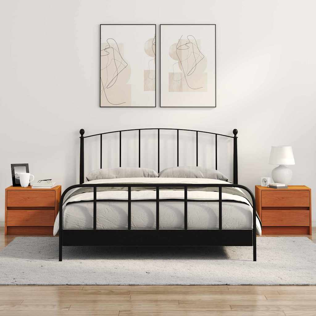 vidaXL Κομοδίνα 2 pcs Κερωτό καφέ 40 x 30.5 x 35.5 εκ Ξύλο Πεύκου