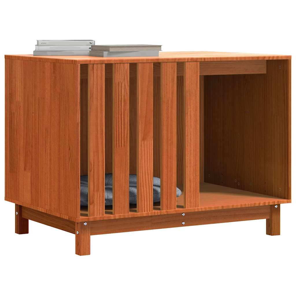 vidaXL Σπίτι Σκύλου Κερωτό καφέ 90 x 60 x 67 εκ. Στερεά ξυλεία πεύκου