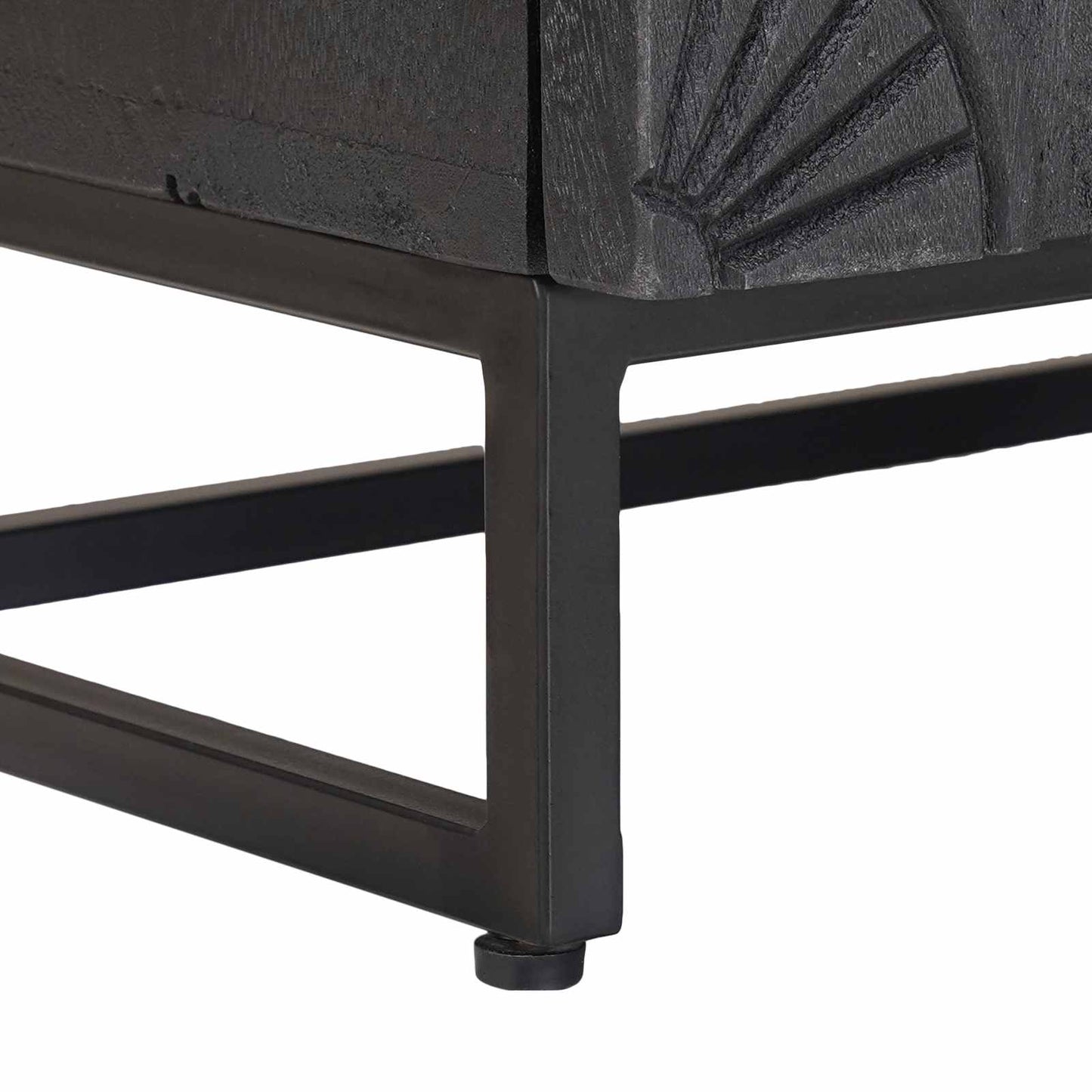 vidaXL Χειροποίητο Κομοδίνο Μαύρο 40 x 30 x 50 cm Στερεό ξύλο μάνγκο